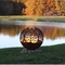Autumn Sunset Leaf Weathering Steel Globe Sphere Fire Pit z Ash Tray