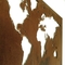 Dekoracja Rusty Corten Metalowa mapa świata Wall Art